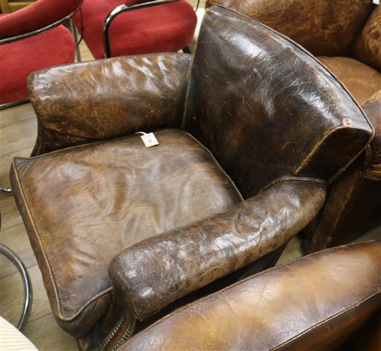 A leather club armchair